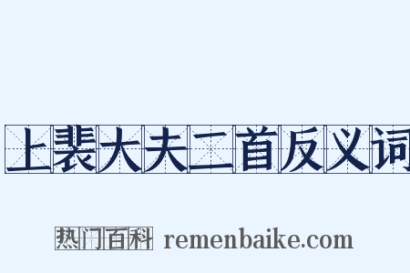 上裴大夫二首反义词是什么意思的图片